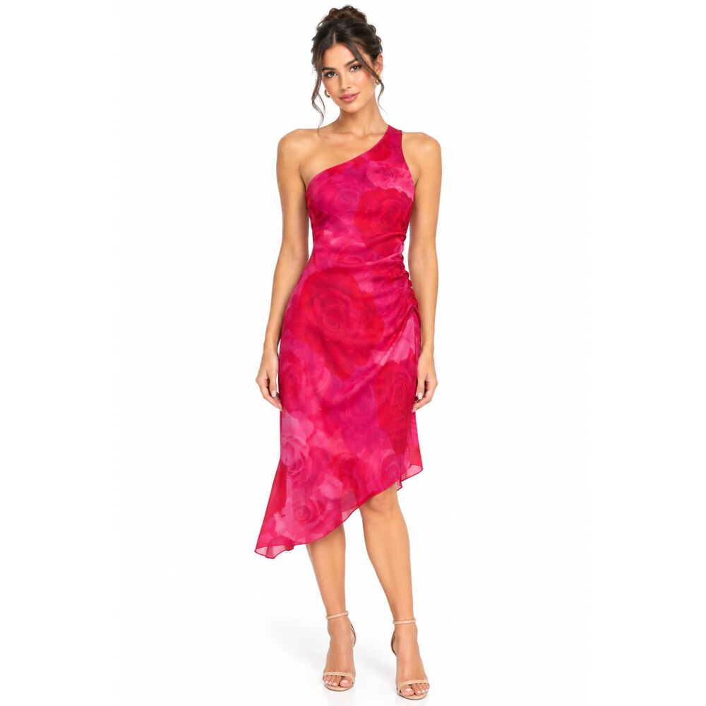 Lulus Pink Floral Rose Dress  XS